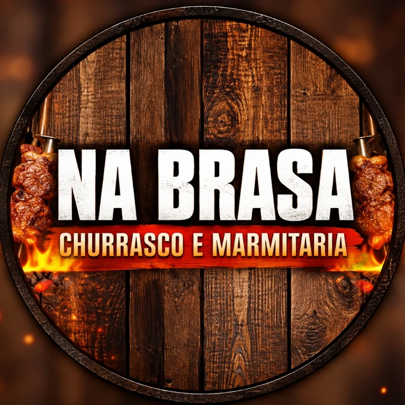 Logo de Na Brasa Churrasco e Marmitaria